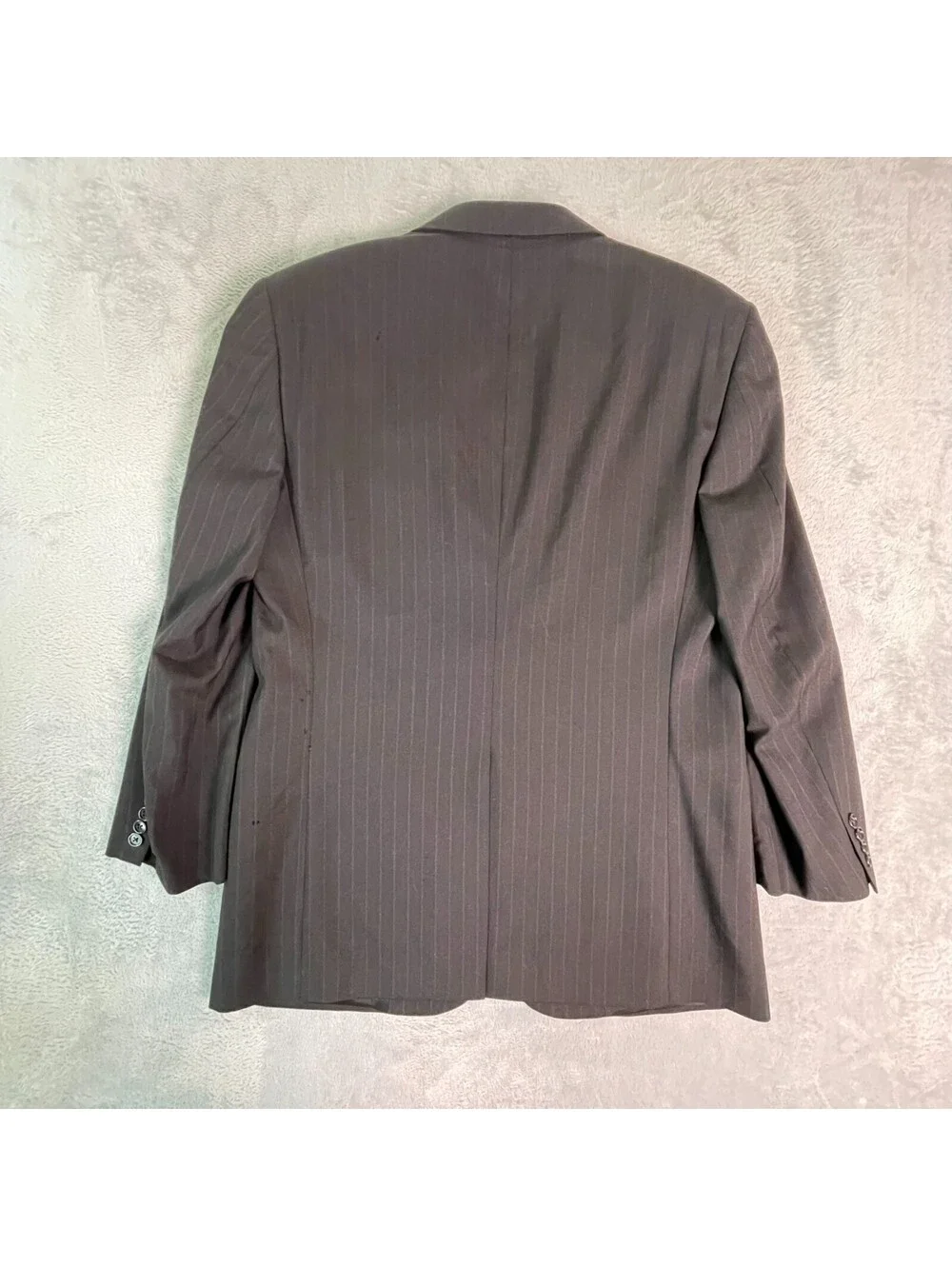 Vintage Palm Beach Blazer Mens 40R Black Pinstripe Worsted Wool Suit Jacket 2Btn